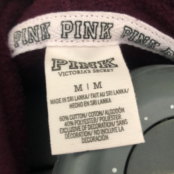 Pink Victoria Secret 3/4 zipper hooded sweatshirt - Picture 4 of 8